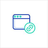 A link icon with a green circle and a blue circle vector