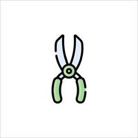A green and white pair of scissors on a white background vector