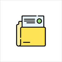 A folder icon with a document inside vector