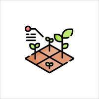 Planting and growing plants icon vector