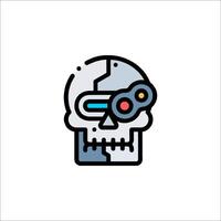 A skull with a gun in its hand vector