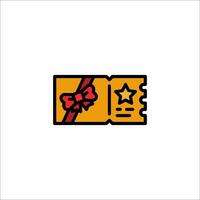 A ticket with a bow and star icon vector
