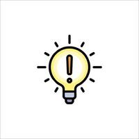 A light bulb with an exclamation mark on it vector
