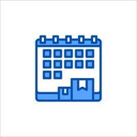 A calendar icon with a book on it vector