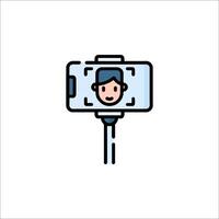 A man holding a camera icon on a white background vector