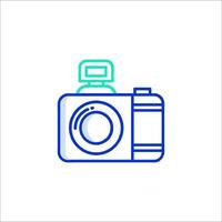 A camera icon with a light bulb on top vector