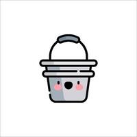 A bucket with a face on it, with a smile vector