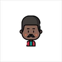 A cartoon man with a mustache and mustache vector