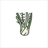A drawing of a green onion vector