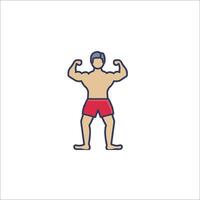 A man in a red swimsuit is standing in front of a white background vector