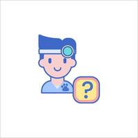 A man with a stethoscope and question mark vector