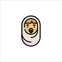 A baby in a burqa icon vector