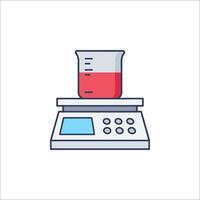 A scale with a liquid in it on top of it vector