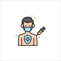 A man with a mask and a syringe vector