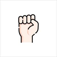 A fist icon with a fist raised up in the air vector