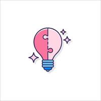 Light bulb with puzzle piece inside vector