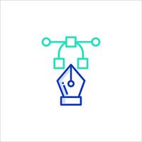 A pen and a computer icon vector