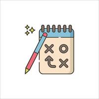 A notebook with a pencil and a cross on it vector