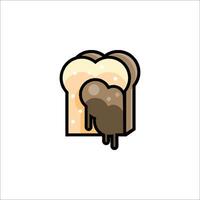 A piece of bread with melted chocolate on it vector