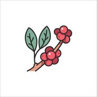 A branch with berries and leaves on it vector