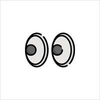 Two eyes with black eyes on a white background vector