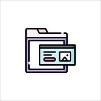 A folder icon with a file and a picture vector
