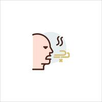 A man's head with a cigarette in it vector