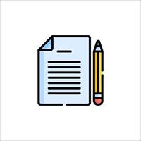 A pencil and paper icon on a white background vector