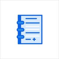 A notebook with a pen and paper icon vector