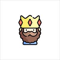 A cartoon king with a beard and mustache vector