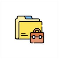 A briefcase and folder icon on a white background vector