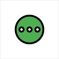 A green circle with four dots on it vector