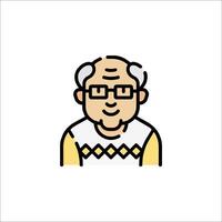 An old man with glasses and a sweater vector
