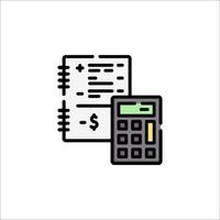 A calculator and a paper document icon vector