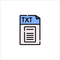 Text icon on white background with a blue border vector
