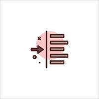 A line icon with a red arrow pointing to the right vector