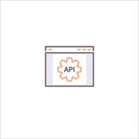 The icon for api is shown on a white background vector