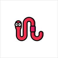 A red snake with eyes and a nose vector
