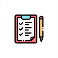 A checklist and pencil icon on a white background vector
