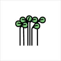 A line drawing of a tree with leaves vector