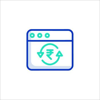 A web page with a currency symbol vector