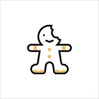 A gingerbread man is shown in a white background vector