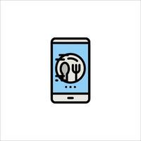 A smartphone with a fork and knife icon vector