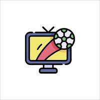 A television screen with a soccer ball on it vector
