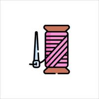 A thread spool and scissors icon vector