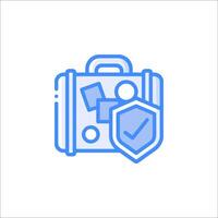 A suitcase with a shield and a check mark vector