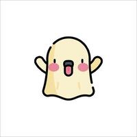 A cartoon ghost with a big smile on its face vector