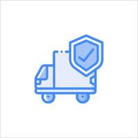 A truck with a shield icon vector