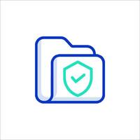 A folder with a shield icon vector