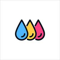 Three colorful drops of ink on a white background vector